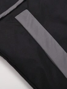 男士半拉鍊連帽運動夾克,健身服裝男士 - 黑色 - 查看 5