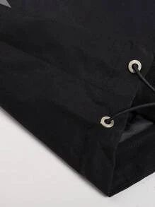 男士半拉鍊連帽運動夾克,健身服裝男士 - 黑色 - 查看 6