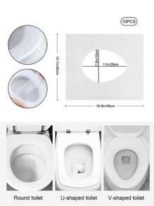 10入組一次性馬桶座套,可攜帶且防水紙質馬桶墊,適用於旅行、出差、酒店和公共洗手間