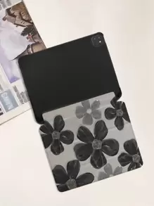 花卉新繪製的墊子保護套，帶筆槽的保護套三折支架，11英寸適用於蘋果第九代/Ipad第十代