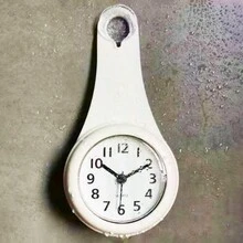 1pc Fashionable Quiet Bedside Clock Waterproof Bathroom Mirror Paste Clock Creative Simple Waterproof Towel Rack Wall Clock - White - View 6
