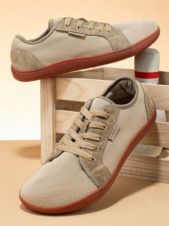 HOBIBEAR Men's Wide Toe Barefoot Shoes, Sports Fitness Outdoor Yoga Walking Casual Comfortable Brown Shoes