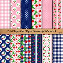 12pcs Cherry Blossom, Spring, Christmas, Halloween, New Year, Vintage Style, European Style Floral & Botanic Backdrop Pattern Material Paper For Scrapbooking, Creative Office Stationery, Student Learning Supplies, Party Stickers, Party Favors, Handmade Greeting Card, Diy Origami, Mounting Gift Box, Exploding Box - Multicolor - View 3