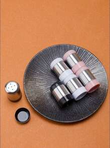 3入組不鏽鋼帶蓋調料瓶,便攜、多色,適用於廚房和戶外露營