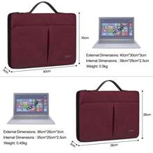 Laptop Skin 14 Inch Waterproof Bag Computer Sleeve Laptop Skin For MacBook Pro, HP, Acer, ASUS, Dell, Huawei - Burgundy - View 6