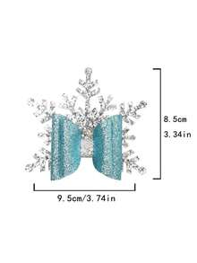 1 Miếng Bông tuyết Cô gái Kẹp tóc nơ Với Vương miện & Chiếc kẹp tóc Phụ kiện - Màu xanh lam - Xem 2