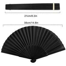 Ventaglio pieghevole da donna in stile cinese retrò nero, adatto per danza, matrimoni, feste - Miglior regalo per la danza cinese