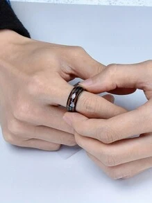 1 Miếng Thời trang 8mm Đen Màu sắc Thép không gỉ Nhẫn Cho nam giới Cẩn vào Hawaiian Gỗ Và Vỏ bào ngư Nhẫn Nam Ban nhạc đám cưới Đồ trang sức - Nhiều màu - Xem 5
