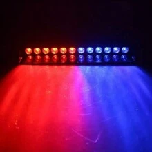 1pc 12V Red & Blue 12 LED Car Strobe Light, Suction Cup Flashing Light Warning Lamp, Use With Car Cigarette Lighter, Install On Front Windshield