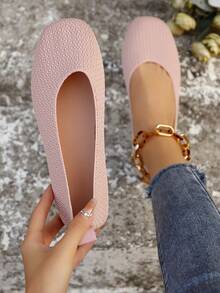 時尚舒適的粉色平底鞋 - 粉色 - 查看 4