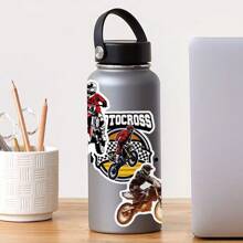 50 件越野車越野摩托車貼紙涼爽房間 Diy 防水裝飾適合手機電腦外殼牆滑冰水杯窗戶通用青少年成人耐用小禮物 - 彩色 - 查看 8