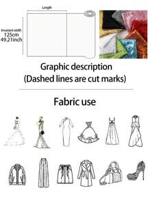 1 件豪華紅色亮片布料,18000 針/平方米,非常適合婚禮、派對、表演服裝、桌布 Diy 等,3 毫米亮片 - 紅色 - 查看 6