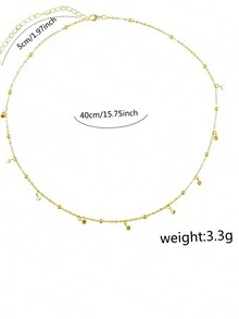 Nooxian 1 chiếc vòng cổ tua rua tối giản dành cho phụ nữ (làm thủ công, số lượng hạt ngẫu nhiên) - Vàng - Xem 5