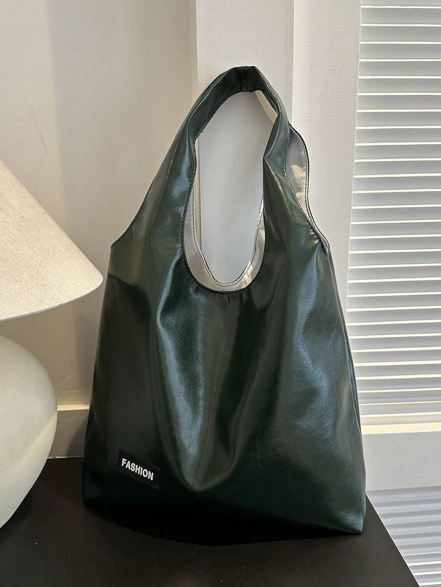 Fashionable Solid Color Shoulder Bag For Women - Green - View 1