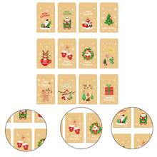 24 件聖誕主題信封和紙袋、裝飾包裝禮品袋、原創聖誕卡和小收納袋 - 彩色 - 查看 4