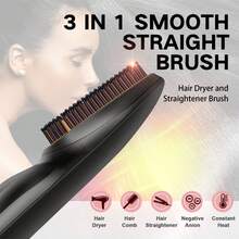 1pc Low Power Multifunctional Hair Straightener & Curler With British Standard Plug (220v) - Black - View 3