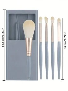 5pcs Portable Makeup Brush Set With Storage Box And Mirror,Small Complete Function Cosmetic Brushes Kit Perfect For On The Go Travel,Brush Set,Makeup Brush Kit,Make Up Brush Set,Make Up Set Complete,Makeup Brush Set,Complete Makeup Kit,Brush Kit,Brushes Makeup Set,Makeup Gift Set,Set - Baby Blue - View 8