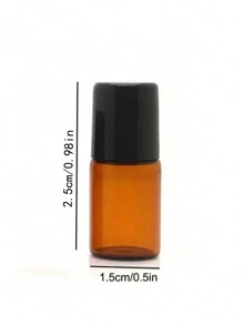6 包 2ml 琥珀色玻璃滚珠精油瓶，带不锈钢滚珠的香水瓶，黑色盖子迷你样品瓶化妆品小容器，迷你样品瓶化妆品小容器瓶 - 棕色 - 查看 4