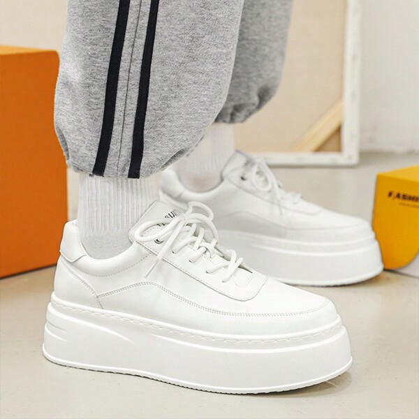 Men's Fashionable, All-match, Height Increasing, Wear-resistant, Comfortable, Low-cut, Thick Bottom, Casual Sports Shoes