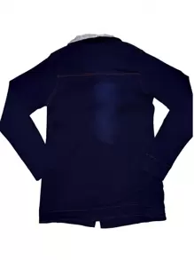 Chamarra de mezclilla aborregada para mujer - Azul Marino - Ver 3