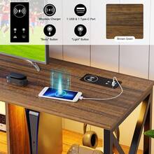 Smart TV  Stands With Charging Station For Living Room, LED TV Stand With Storage ( 70.8" L X 15.7" W X 24.2"H) - 棕色 - 查看 6