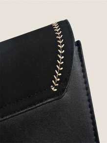 CROSSBODY BAG CROSSBODY COLOR LETTER TYPE Suede - 黑色 - 查看 9