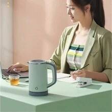 600w 電熱水壺,304 不銹鋼內膽,不含 Bpa,雙壁 800ml 熱水鍋爐,帶自動關閉和乾燒保護功能的茶壺,無線底座和指示燈