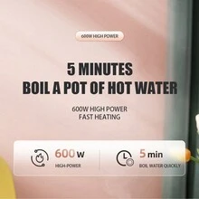 600w 電熱水壺,304 不銹鋼內膽,不含 Bpa,雙壁 800ml 熱水鍋爐,帶自動關閉和乾燒保護功能的茶壺,無線底座和指示燈