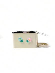 1pc Creative Car Cup Holder Storage Box With Tissue Box And Cup Holder, Beige - Beige - View 3