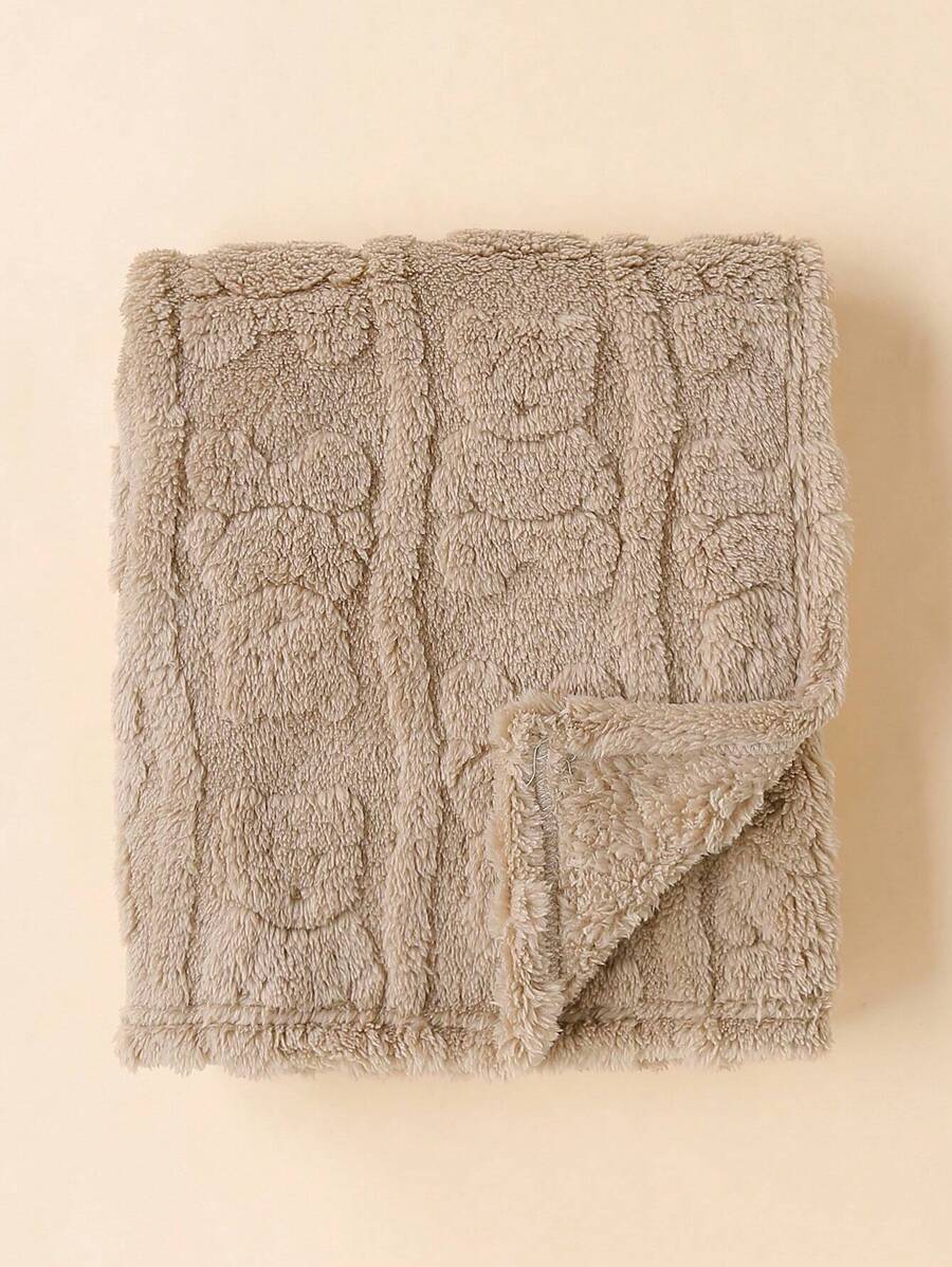 momscare 1 件毛绒新生儿襁褓毯爱心情人节 - 咖啡棕 - 查看 1