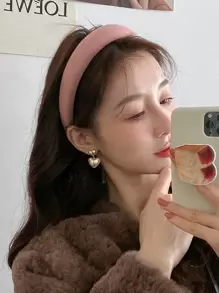 3件装女士新款粉色纯色宽发箍，高端时尚简约风格发饰，适合日常通勤、洗脸和搭配服装，粉色配饰发带，家居，护肤发带头饰，美容家居发饰 - 彩色 - 查看 9