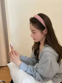 3件装女士新款粉色纯色宽发箍，高端时尚简约风格发饰，适合日常通勤、洗脸和搭配服装，粉色配饰发带，家居，护肤发带头饰，美容家居发饰 - 彩色 - 查看 8