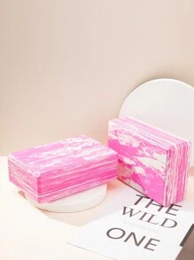 1pair Eva Tie-dye Yoga Blocks - Pink - View 1