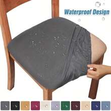 1pc Waterproof Dining Chair Seat Cover, Stretchy Chair Cushion Protector For Kitchen, Dining Room Home Decoration - Multicolor - View 1