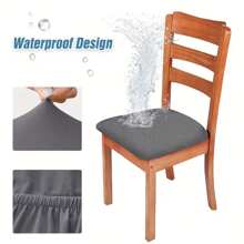1pc Waterproof Dining Chair Seat Cover, Stretchy Chair Cushion Protector For Kitchen, Dining Room Home Decoration - Multicolor - View 2