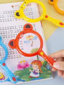 4pcs Cartoon Magnifying Glass, Portable Magnifier For Kindergarten Students To Explore Science And Observe Animals And Plants - Multicolor - View 2