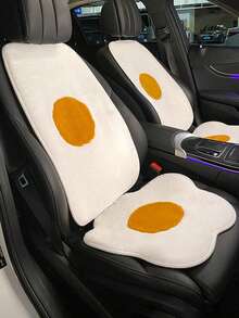 2pcs Multicolor Egg Flower Print Car Seat Cushion, Winter Plush Warmth Anti-Cold Car Seat Cover, Simple And Luxury Car Interior Accessory - Multicolor - View 13