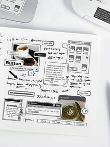 Incluye 2 Hojas De Etiquetas, Serie De Laboratorio De Investigación, Pegatina De Papel Sintético Para Decoración De Diario Y Álbum De Recortes De Estilo Coreano, 1 Ud.