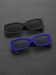 2入組男士時尚波西米亞風格方形框太陽眼鏡,適用於假期時尚戶外鏡片配飾