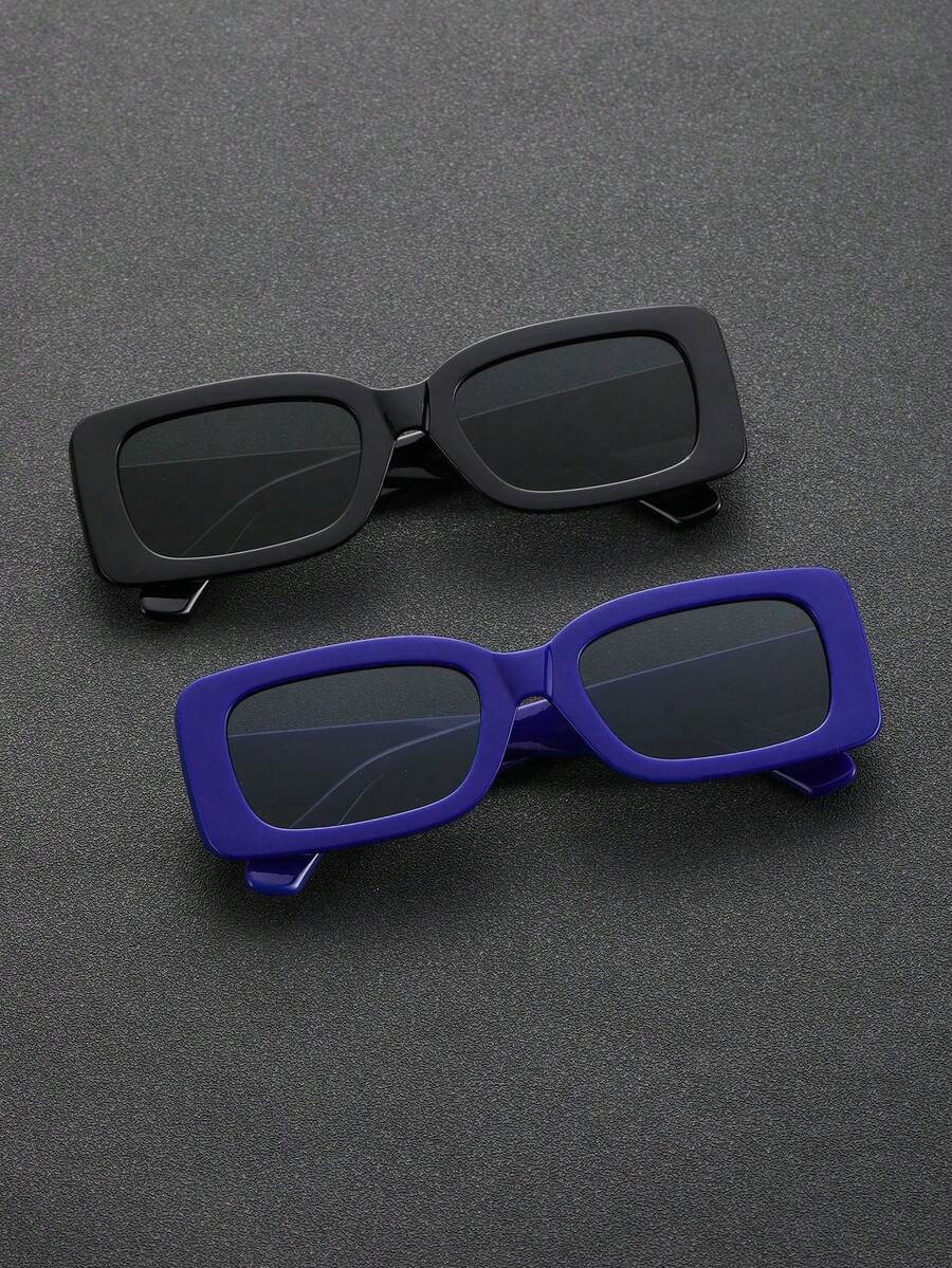 2入組男士時尚波西米亞風格方形框太陽眼鏡,適用於假期時尚戶外鏡片配飾
