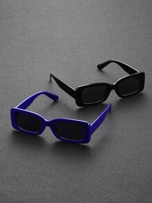 2入組男士時尚波西米亞風格方形框太陽眼鏡,適用於假期時尚戶外鏡片配飾