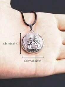 Crystal Fox Pendent Stone Necklace Natural Gemstone Fantastic for Festival Gift 1pc - Purple - View 5