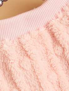 1 件粉紅色毛絨秋冬寵物連帽衫,適合狗和貓,保暖透氣休閒寵物衣服