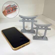 1 件砂岩仿石鳥居門水族箱裝飾 - 非常適合魚缸和水生迷你景觀,適合園藝、模型建築、微型展示 - 淺灰色 - 查看 3