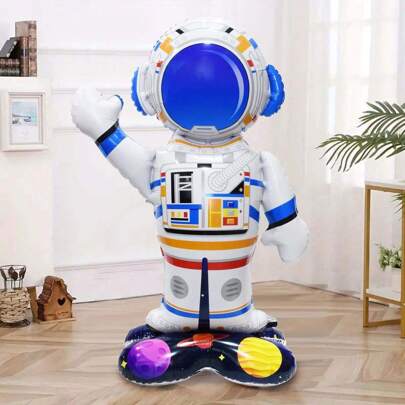 1pc Space Themed Astronaut Shaped Base Decoration Balloon For Birthday Party, Photography Prop, Party Scene & Room Decor