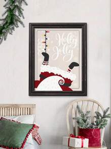1個聖誕畫廊聖誕老人,有趣的聖誕禮物,現代聖誕壁畫,聖誕老人倒吊在煙囪上,無框帆布印刷 - 彩色 - 查看 6