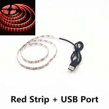 1 件红色 5V LED 灯带适用于汽车智能电视背景照明适用于家庭客厅游戏室卧室装饰圣诞节万圣节装饰