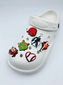 6pcs/set Cartoon Baseball Pvc Shoe Accessories Set - Multicolor - View 3