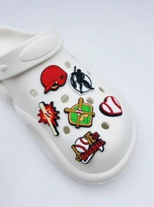 6pcs/set Cartoon Baseball Pvc Shoe Accessories Set - Multicolor - View 5