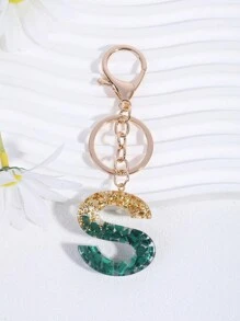 派对 1 件女士孔雀石水晶树脂滴胶英文字母吊坠适用于包包配饰、钥匙扣、礼物汽车配饰包包饰品学院风可爱哥特 Y2k - 綠色 - 查看 15